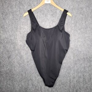 Lands End Womens Black One Piece Swimsuit Tummy Control Size 20W